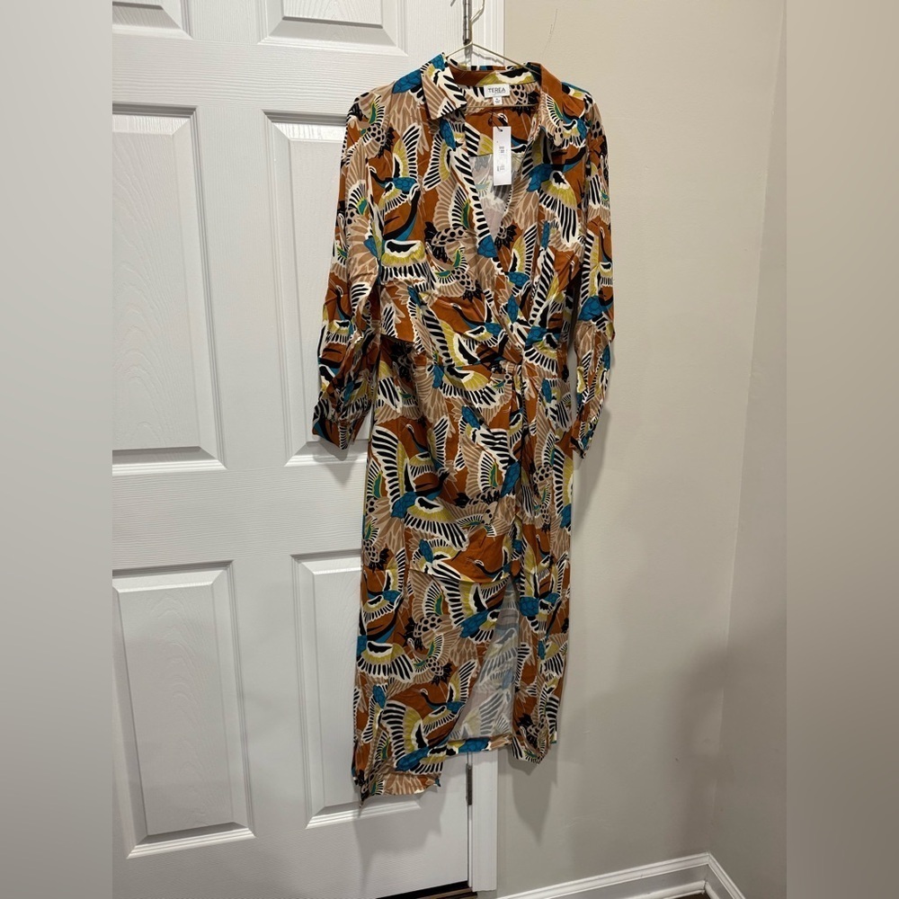 TEREA Women's Raina Draped Crossover Maxi Dress Sz XL - Picture 8 of 10
